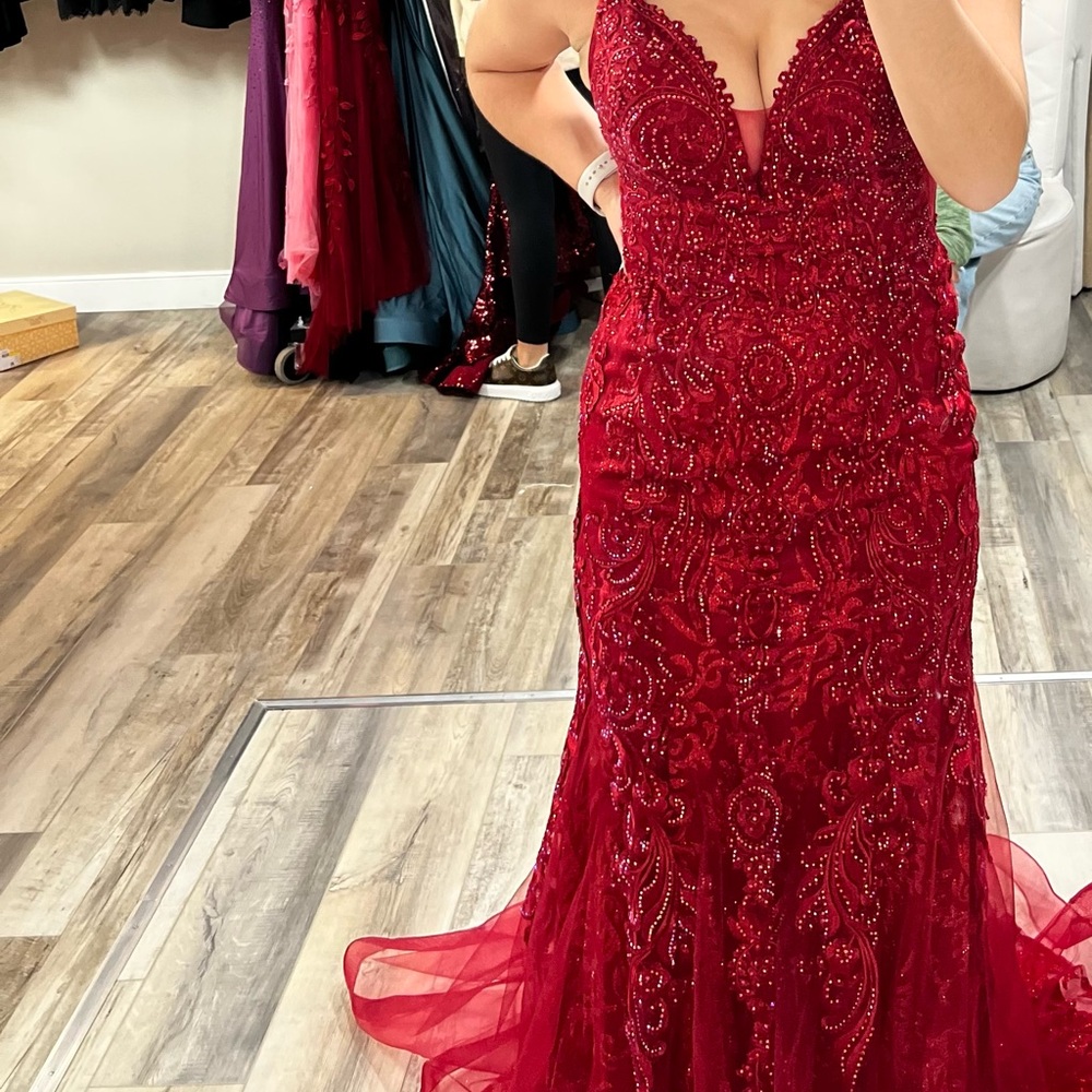 Elegant Red Prom Gown
